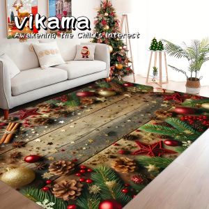 VIKAMA Christmas Carpet Living Room Christmas Mat Non Slip Door Mat Garden and Courtyard Decoration Premium Carpet living