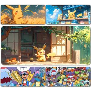Bandai | Pokemon Glaceon Gaming Mouse Pad Large Desk Mat 2MM Stitched Edge Keyboard Pad Non Slip Rubber Base Office Table Mat