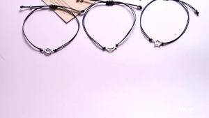 Personalized Sun Moon Star 3‑Piece Wax Rope Bracelet Set Couple Friendship Matching Woven Bracelets Adjustable Handmade Fashion Jewelry Accessories Ideal Gift For Best Friends Lovers For Birthday Valentine Holiday Casual Daily Wear