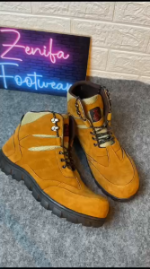 Sepatu Boots Safety Kerja Lapangan Proyek Zenifa Sepatu Ujung Besi Pria Terbaru