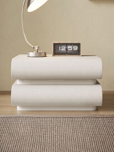 HONGSHENG | Modern Simple Black Leather Bedroom Storage Bedside Cabinet