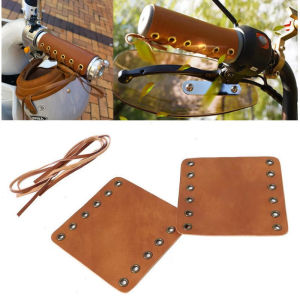 VTTO Motorcycle Bicycle Vintage Leather Handle Cover Universal Handle Leather Cover Cycling Accessories