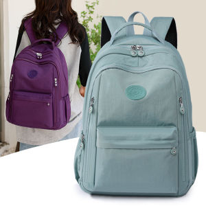 New Oxford Cloth Womens Backpack Large Capacity Travel Bag Short Trip Computer Bag Sweet College Style Soft Handle Zipper Closure