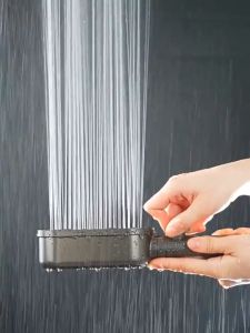 H&W High-Pressure ABS+Silicone Handheld Shower Head with Adjustable Flow & Stop - 3-Speed Boost Quick Water Cut Off