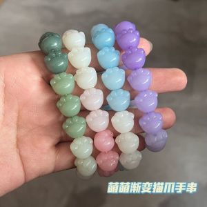 Đáng Yêu Móng Vuốt Mèo Màu Sắc Dần Dần Mềm Xoắn Cổ Tay Sinh Viên Vòng Tay Đá-Hồng Cặp Đôi Người Bạn Thân Nhất Dây Xích Tay Quà Tặng Nghệ Thuật Dân Gian