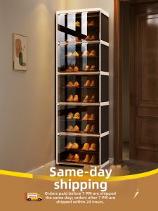 Narrow Transparent Multi-layer Wall-mount Shoe Cabinet