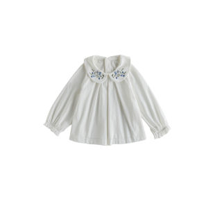 OAK FAMILY | Cotton Ruffled Sleeve Long-Sleeve Baby Girls T-Shirt White