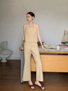 XXNING | French Elegant Casual Bow Vest Pants Set