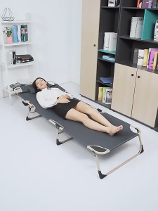 Folding Bed Single Heavy Duty Portable Folding Bed Adjustable Folding Bed Office Lunch Break Bed Folding Chair Sleep Bed Bearing Weight 300KG for Home Office Camping