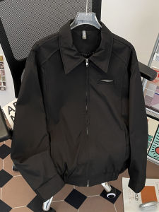 แจ็คเก็ตบินแบบลำลองหลวมๆ ทรงหลวมสไตล์ย้อนยุคสไตล์อเมริกันสำหรับผู้ชาย แจ็คเก็ตคาร์ฮัดอกเปิด แจ็คเก็ตฤดูใบไม้ผลิฤดูใบไม้ร่วง