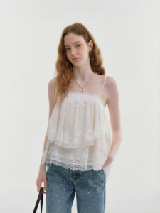 Fano | Áo Camisole Dây Mảnh Viền Ren Nhiều Lớp cho Nữ