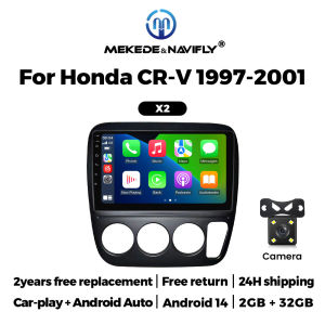 MEKEDE&NAVIFLY Android 14 Intelligent car audio system For Honda CRV CR-V 1997 - 2001 2 Din Car Radio Stereo Multimedia Player
