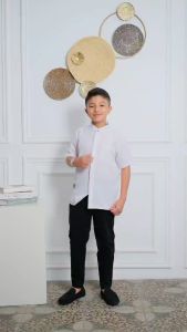 Koko Anak Laki Laki lengan Pendek Koko Puith Polos Baju Ngaji anak laki laki kakadede kidswear