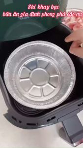 Khay bạc lót nồi chiên không dầu Đĩa Nhôm hạn chế dầu mỡ dính vào nồi chiên Đường Kính 18.5cm.22cm và 24cm  Dieulinhshop