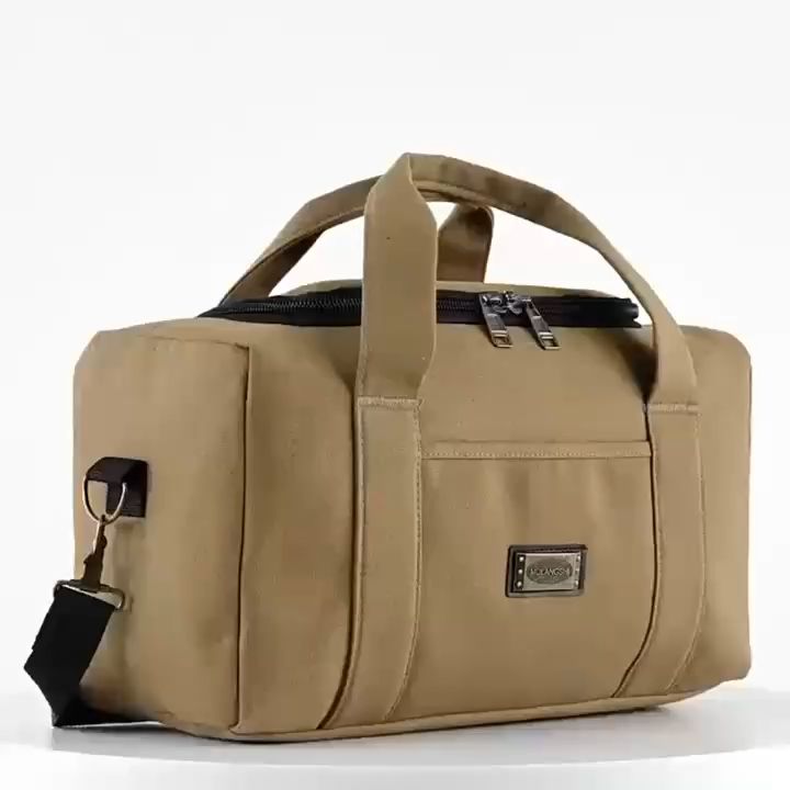 HY BAG #4008 FASHION WOMEN'S DURABLE CANVAS WEEKENDER BAG WITH WATERPROOF LINING TRAVEL BAG