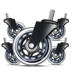 Swivel Rubber Universal Silent Wheel Elastic Rubber Casters for Office Chairs & Furniture
