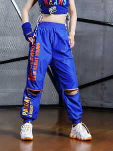 Quần Dài Thể Thao Rộng Rãi Nhanh Khô Cho Nữ Quần Dài Khiêu Vũ Hip Hop Đường Phố Quần Dài Làm Việc Màu Xanh Lam Mùa Xuân Thu