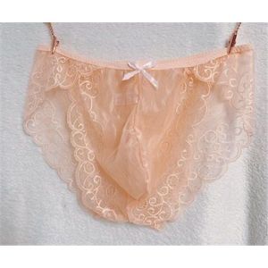 Quần Lót Ren Viền Lưới Mỏng Mùa Hè Thoáng Khí Không Đường May Cỡ Lớn Màu Đen Hồng Cho Nam