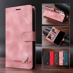 Flip Leather Case For iPhone Air 17 Pro Max 16 15 14 16E 13 12 11 Pro Max XR XS Max Luxury Wallet Card Slot Stand Phone Cover