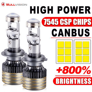 Bi LED H7 H4 Headlight Projector Lens High Power H11 9005 HB3 9006 HB4 H8 H9 Turbo Canbus Hi/Lo Beam With Fan Cooling 12V 24V