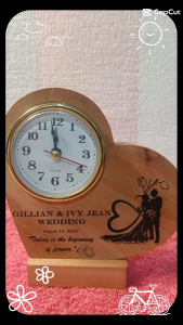 Heart Shaped Wooden Desk Clock