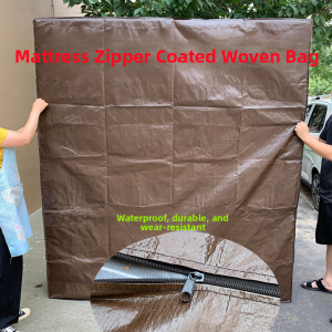 Thickened Plastic Woven Snake Skin Mattress Packaging Bag with 3D Zipper for Moving Company Special Use Storage Bag