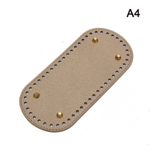22x10cm PU Leather Long Bottom for Knitted Bag DIY Crochet Bag Base Handmade with Holes Crochet Bag Accessories