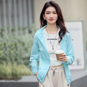 Lightweight Breathable Sun Protection Clothing Womens 2024 Summer Sun Protection Outwear Slim Fit Sun-Protective Clothing Shirt Outdoor Sports Skin Trench Coat