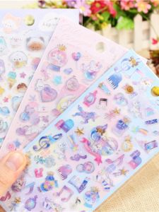 Crystal Unicorn Stickers Mobile Phone Decoration Bear Rabbit Reward Stickers Children Students Cute Animal Decals Adhesives