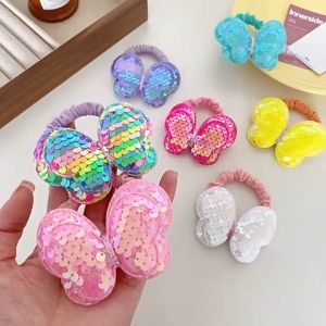 Gratis Ongkir - Aksesoris Rambut Anak Perempuan / Ikat Rambut Model Kupu / Kunciran Rambut Manik Kilau