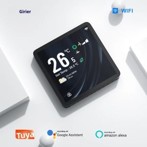 Điều Khiển Nhiệt Độ Thông Minh GIRIER Tuya WiFi Cho Hệ Thống Điều Hòa Không Khí Trung Tâm Kiểu Quạt Gió 2 Ống Màn Hình TFT Tương Thích Với Alexa