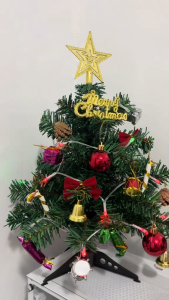 50CM Mini Christmas Tree Complete Set with Ornaments & LED Lights Christmas Home Decor