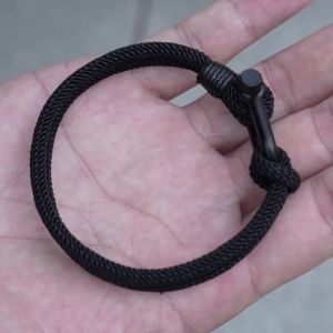 Hiphop Men Bracelet With Stainless Steel Detachable Buckle Nautical Wrap Braclet Bilayer Thread Bicycle Braslet Armband Herren
