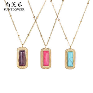 Thép Không Gỉ Hình Học Tối Giản Xuyên Biên Giới Vòng Cổ Chống Rỉ Sét Xương Đòn Dây Chuyền Dopamine Phụ Kiện Trang Sức Thời Trang