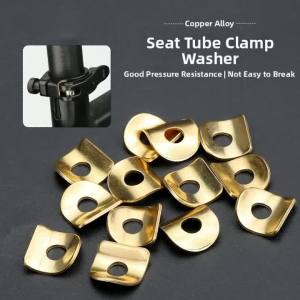 10pcs Bicycle Seatpost Clamp Shim Set Copper Alloy Material 5.3mm Center Hole Fits For M5 Handle Rods Ergonomic Curve Design