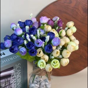 Tanaman Hias Mawar Mini Bunga Tangkai Ornamen Dekorasi Artificial Flower Buatan COD PBP208