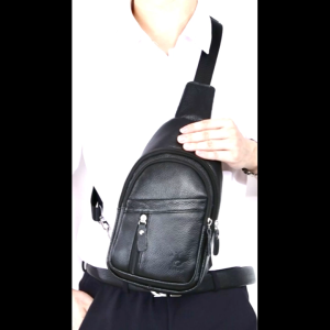 Ready Stock!! LEEFO Business Genuine Cow Leather Men Chest Bag Premium Soft Quality