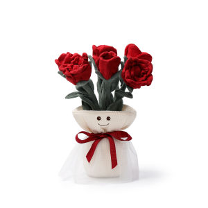 McHugs Romantic Rose Bouquet Kawaii Plant Plush Toy Christmas Valentines Day Birthday Gift for Girlfriend Boyfriend 11.82 inch