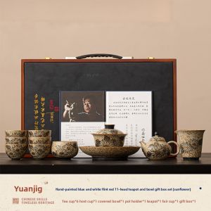 XIYUANJI | Hand-painted Blue and White Stone Luxury Tea Set