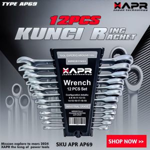 kunci ring pas rachet APR JAPAN Tipe AP69 lebih presisi dari TEKIRO garansi 5thn 8mm - 19mm