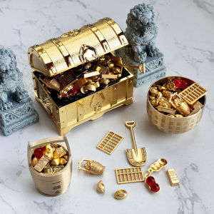 Mini Golden Yuanbao Set Metal Simulation Calculator Wealth Attracting Gold Shovel Bucket of Gold Fish Tank Decorations TaJIma Brand