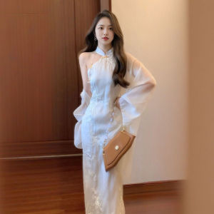 CHANGTONG | Elegant Attractive Simple Summer Dress with Sunscreen Jacket Set