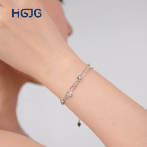 Lắc Tay Bạc 925 HGJG Dây Đôi Cao Cấp Lắc Tay Bạc Nữ Thích Hợp Đeo Hằng Ngày Quà Tặng Bạn Gái