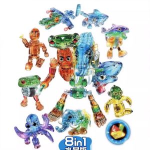 AI Foreign Mountain Sea Transparent Building Blocks Blind Box Childrens Educational Toys Assembly Development Brain Caves Fun