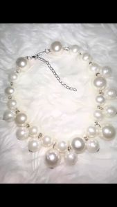 Elegant Imitation Pearl Womens Necklace Big Pearls Beads Choker Necklaces Party Wedding Bride Necklace Jewelry Girls Gifts Necklace Earring for Women Female Trendy Bead Big Pearls Necklace Wedding Bracelet Party Jewelry Gift