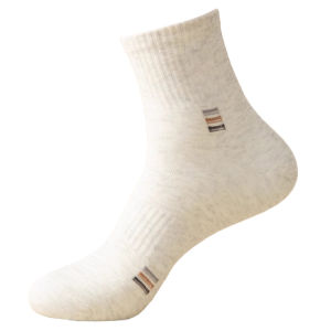 Zhuji Mens Mid-calf Pure Cotton Socks Anti-Odor Sweat Absorbent Sports Cotton Socks for Autumn And Winter Comfortable Breathable