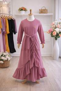 ZAINAB Dress anak perempuan terbaru bahan cringkle air flow usia 2-12 tahun