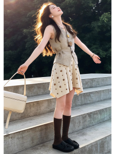 Shalldoer | Innocent Loose Feeling Suit Vest And Skirt