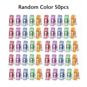 Sewing Clips Set 50PCS Colorful Multipurpose Smooth Edge Plastic Clips for Crocheting Knitting Fabric Binding Supplies
