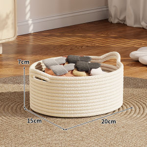 Handwoven Cotton Fabric Laundry Basket Large Capacity